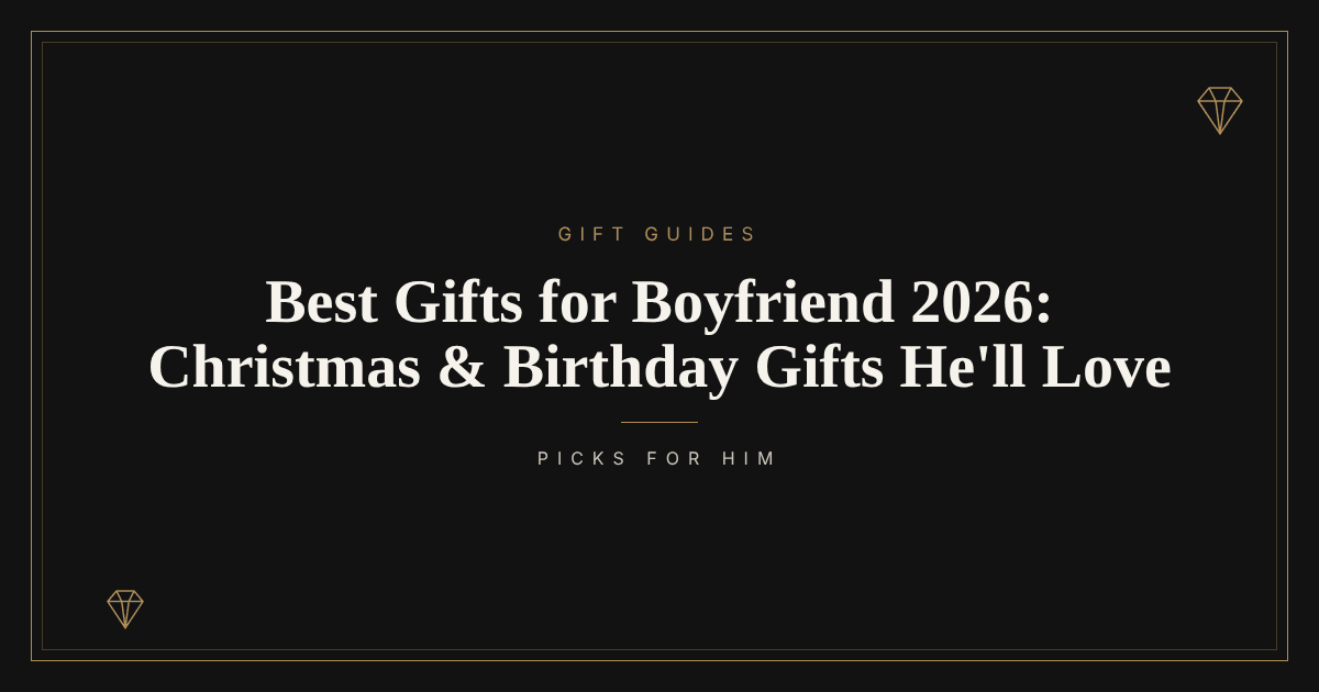 A gift box with a black ribbon beside headphones and a sleek watch on a bed